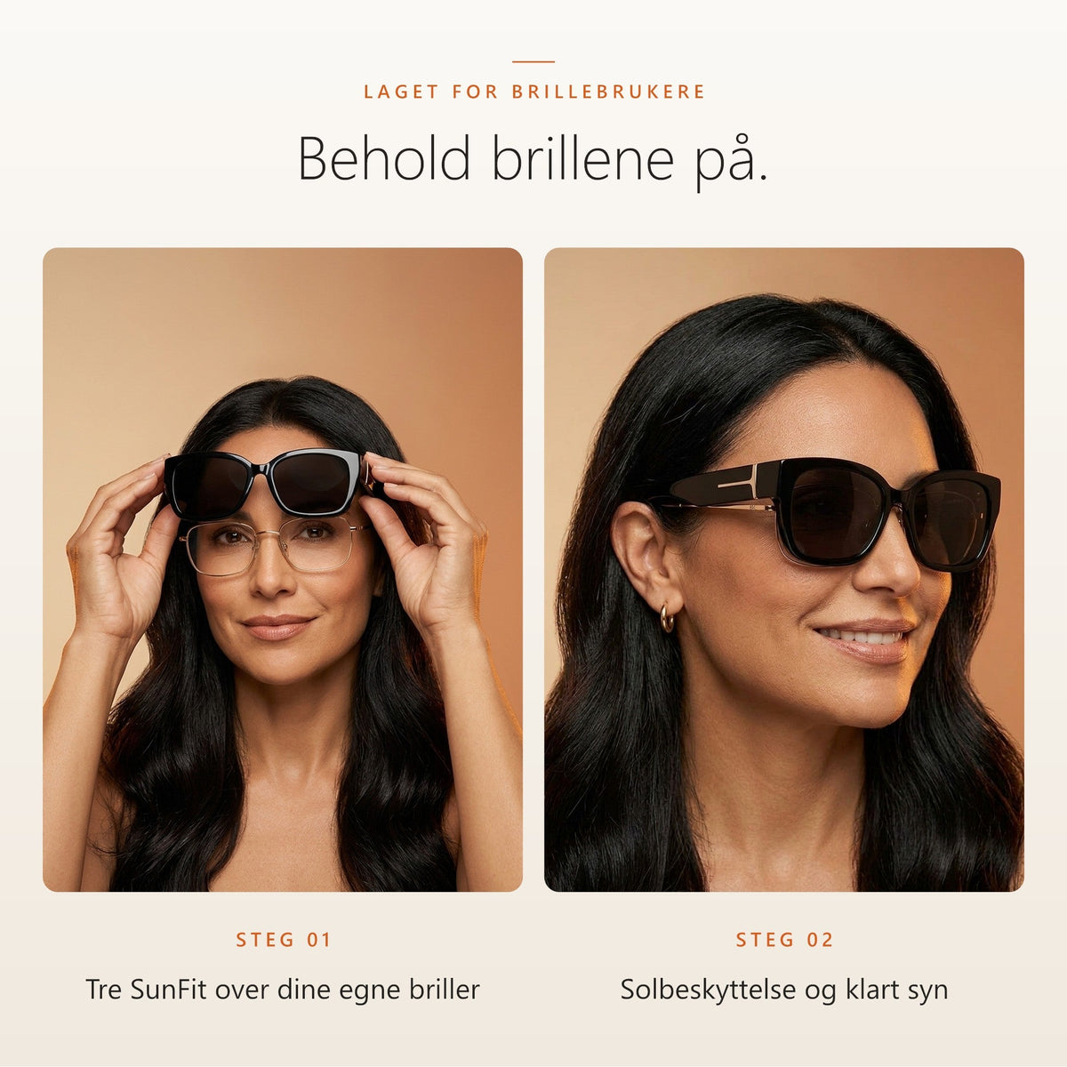 Behold brillene på: SunFit tres over dine egne briller