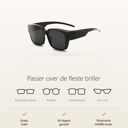 SunFit passer over de fleste briller – gratis frakt, 30 dagers garanti, polariserte UV400-linser