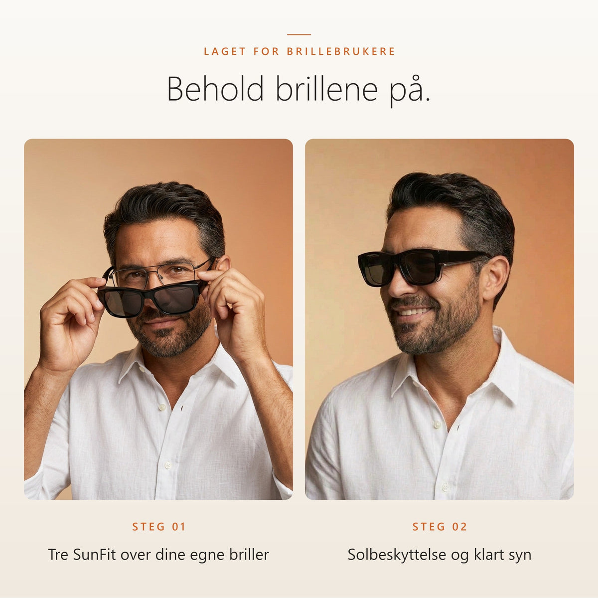 Behold brillene på: SunFit tres over dine egne briller