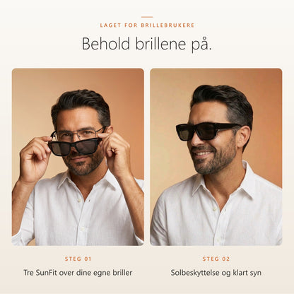 Behold brillene på: SunFit tres over dine egne briller